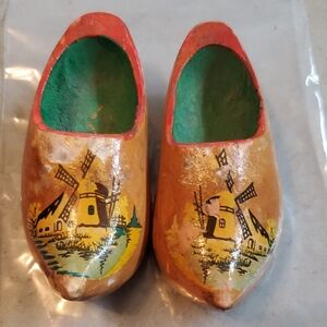 Wooden Clogs with Windmill Design